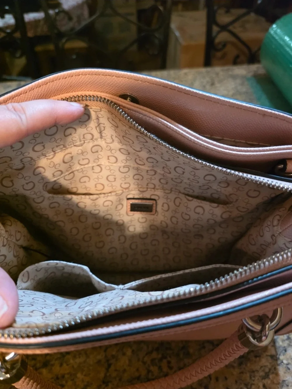 GUESS Pink Braided-Handle Satchel
